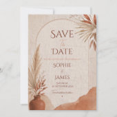 Bewaar de datum boho terracotta save the date (Voorkant)