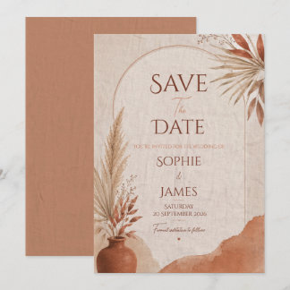 Bewaar de datum boho terracotta save the date
