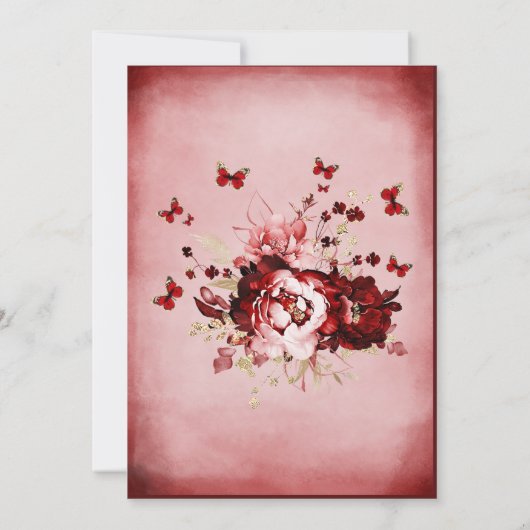 Bewaar de datum Bourgondië en Gold Quinceanera Kaart (Achterkant)