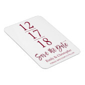Bewaar de datum Bourgondië Marsala Modern Script Magneet (Rechterzijde)