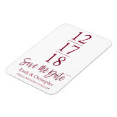 Bewaar de datum Bourgondië Marsala Modern Script Magneet (Linkerzijde)