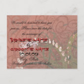 Bewaar de datum Bourgondische harten Aankondigingskaart (Achterkant)