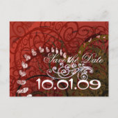 Bewaar de datum Bourgondische harten Aankondigingskaart (Voorkant)