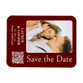 Bewaar de datum Bourgondische rode stijlvolle mode Magneet (Horizontaal)