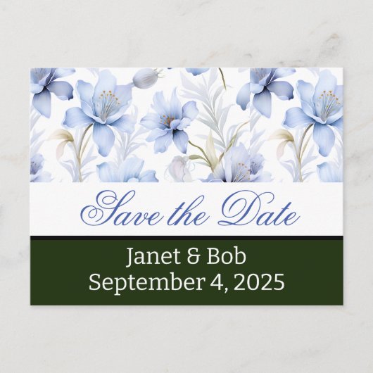  Bewaar de datum briefkaart blauw (Voorkant)