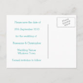 Bewaar de datum Briefkaart Mint Hart en Vlinders (Achterkant)