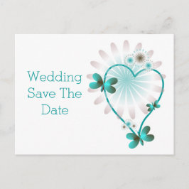 Bewaar de datum Briefkaart Mint Hart en Vlinders