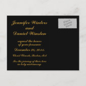 Bewaar de datum Briefkaarten Gold en Cream Monogra (Achterkant)