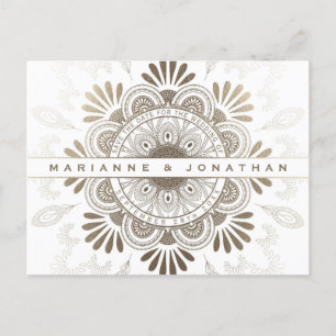 Bewaar de datum Briefkaarten White & Gold Folie Ma
