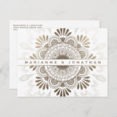 Bewaar de datum Briefkaarten White & Gold Folie Ma (Voorkant / Achterkant)