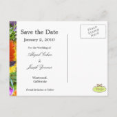 Bewaar de datum briefkaarten, zomerboeket aankondigingskaart (Achterkant)