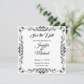 Bewaar de datum Bruiloft Bloemen Patroon Save The Date (Staand voorkant)