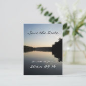 Bewaar de datum bruiloft Briefkaart Lake bij zonso (Staand voorkant)