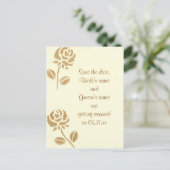 Bewaar de datum bruiloft briefkaarten, gouden roze aankondigingskaart (Staand voorkant)