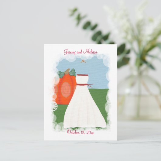 Bewaar de datum bruiloft Briefkaarten, Princess Br Aankondigingskaart (Staand voorkant)