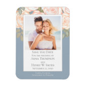 Bewaar de datum bruiloft elegant modern stoffig bl magneet (Verticaal)