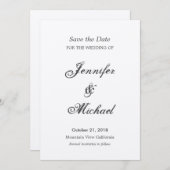 Bewaar de datum Bruiloft Handschrift Uniek Klassie Save The Date (Voorkant / Achterkant)