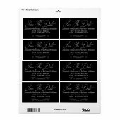 BEWAAR DE DATUM BRUILOFT LABEL ZWART-WIT (Full Sheet)