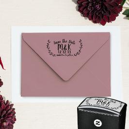 Bewaar de datum Bruiloft Laurel Wreath Zelfinktende Stempel