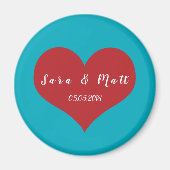 Bewaar de datum bruiloft magneten | blauw + rood h (Voorkant)