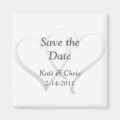 Bewaar de datum Bruiloft magneten twee harten (Voorkant)