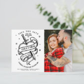 Bewaar de datum bruiloft traditionele Tarot Hart Informatiekaartje (Staand voorkant)