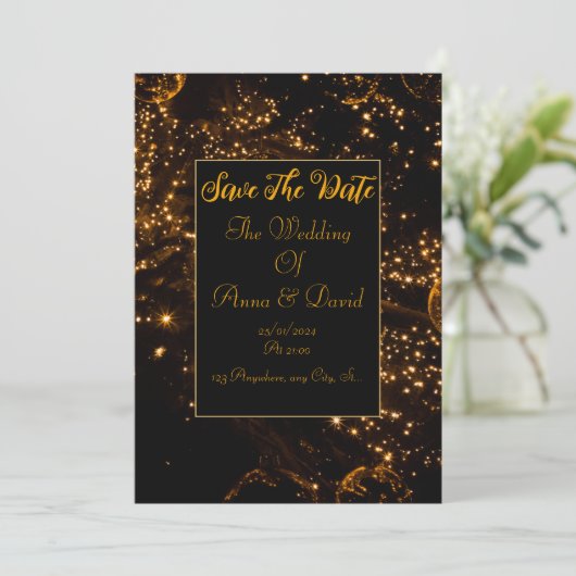 Bewaar de datum bruiloft uitnodiging (Staand voorkant)