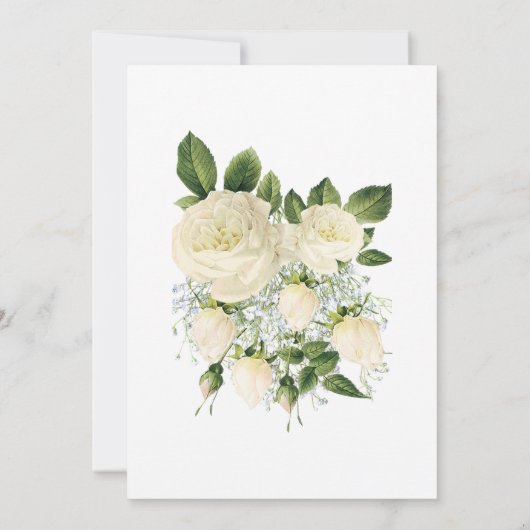 Bewaar de datum bruiloft witte bloemen kaart (Achterkant)