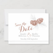 Bewaar de datum bruine dennenappel kunst magnetische uitnodiging (Voorkant)