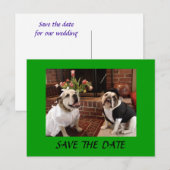 BEWAAR DE DATUM Bulldogs Aankondigingskaart (Voorkant / Achterkant)