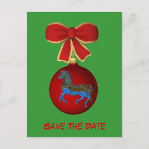 Bewaar de datum Carousel Horse Holiday Briefkaart