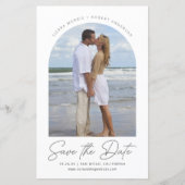 Bewaar de datum Casual vloeiende pen script boog f (Voorkant)