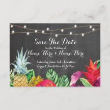 Bewaar de datum Chalk Rustic Aloha Tropical Lights