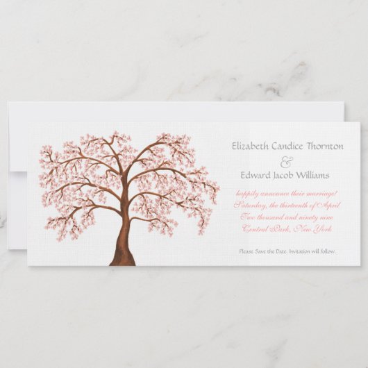 Bewaar de datum Cherry Blossom Sakura aankondiging (Voorkant)