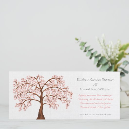 Bewaar de datum Cherry Blossom Sakura aankondiging (Staand voorkant)