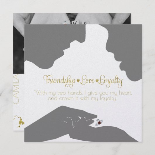 Bewaar de datum Claddagh Gold Save The Date (Voorkant / Achterkant)