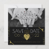 Bewaar de datum Claddagh Goud Save The Date (Achterkant)