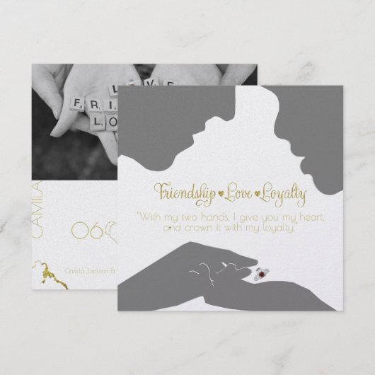 Bewaar de datum Claddagh Goud Save The Date (Voorkant / Achterkant)