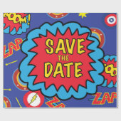 Bewaar de datum Comic Heroes Cadeaupapier (Vlak)