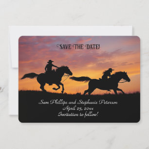 Bewaar de datum Country Western Cowboy Cowgirl  Kaart