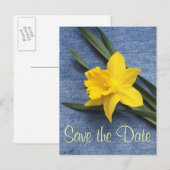 Bewaar de datum Daffodil & Denim Briefkaart (Voorkant / Achterkant)