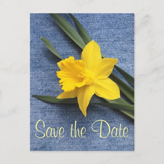 Bewaar de datum Daffodil & Denim Briefkaart (Voorkant)