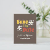 Bewaar de datum Daisy Groovy bloem Briefkaart (Staand voorkant)