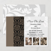 Bewaar de datum -Damask Save The Date (Voorkant / Achterkant)