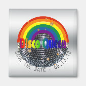 Bewaar de datum Disco Queen Retro Rainbow Party Magneet (Voorkant)
