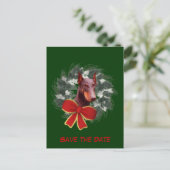 Bewaar de datum Doberman Wreath Holiday Aankondigingskaart (Staand voorkant)