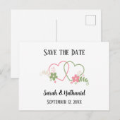 Bewaar de datum dubbele harten Bruid & Bruidegom N Briefkaart (Voorkant / Achterkant)