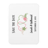 Bewaar de datum dubbele harten Bruid & Bruidegom N Magneet (Verticaal)