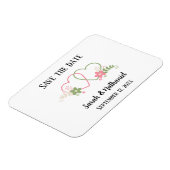 Bewaar de datum dubbele harten Bruid & Bruidegom N Magneet (Linkerzijde)