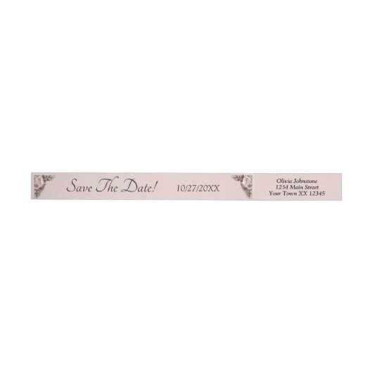 Bewaar de datum, duiven & roze rozen (Individueel)